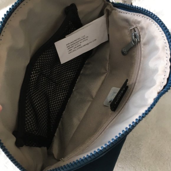 Kipling Zadok Night Teal Tonal Cosmetic Pencil Case Pouch Bag Accessory nwt - Picture 13 of 15